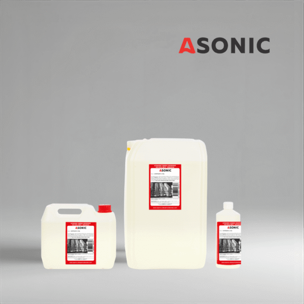 Detergente ecologico ad ultrasuoni ASONIC AS-METALECO in taniche da 1L, 5L e 25L.