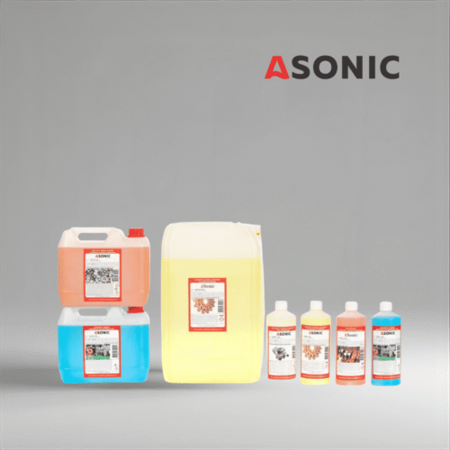 ASONIC AS-MIX soluzione detergente multiuso ad ultrasuoni, detergente versatile per uso industriale, di laboratorio e di officina.