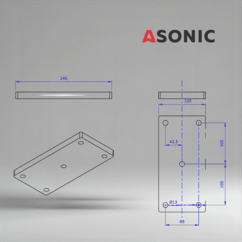 ASONIC HEATER-1000W-5viti-3 riscaldatore esterno del serbatoio del pulitore a ultrasuoni
