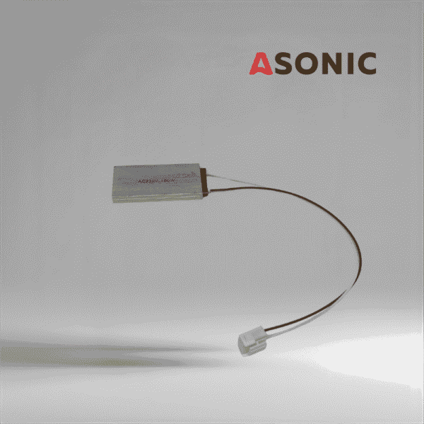 Riscaldatore piatto ASONIC 100W progettato per essere montato sui serbatoi dei detergenti a ultrasuoni per il controllo della temperatura.