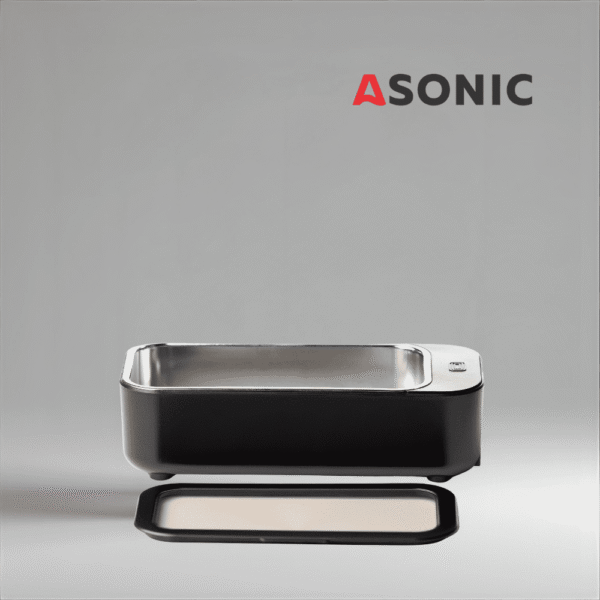 ASONIC HOME-450black bagno a ultrasuoni, pulitore elegante e portatile per uso domestico, progettato per gli accessori quotidiani.