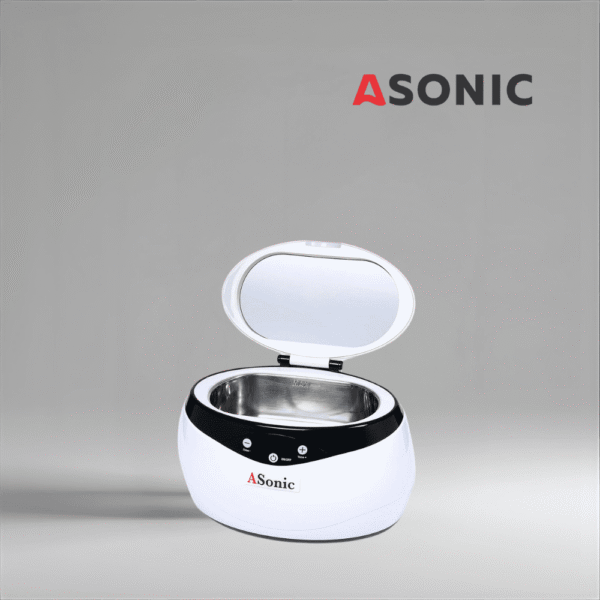 ASONIC HOME-650 piccolo bagno a ultrasuoni per gioielli, occhiali e oggetti personali, portatile ed efficiente.