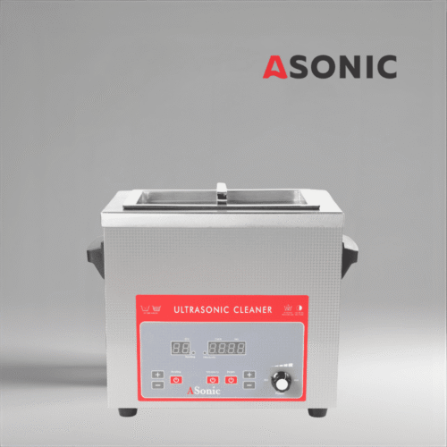 ASONIC pulitore a ultrasuoni da 4L con coperchio in acciaio inox, progettato per l'uso industriale professionale.