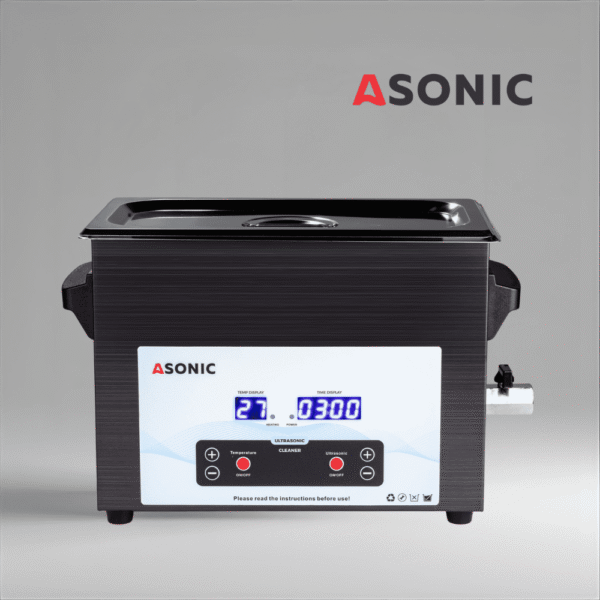 ASONIC MED 5L pulitore a ultrasuoni in nero con coperchio chiuso per uso medico professionale