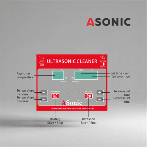 ASONIC PRO-20 bagno a ultrasuoni per uso domestico, sistema compatto progettato per gioielli e occhiali.