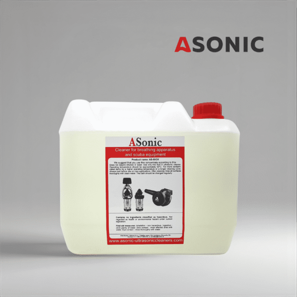 ASONIC AS-BIOX-5 soluzione biodegradabile a ultrasuoni, detergente ecologico da 5L per applicazioni professionali.