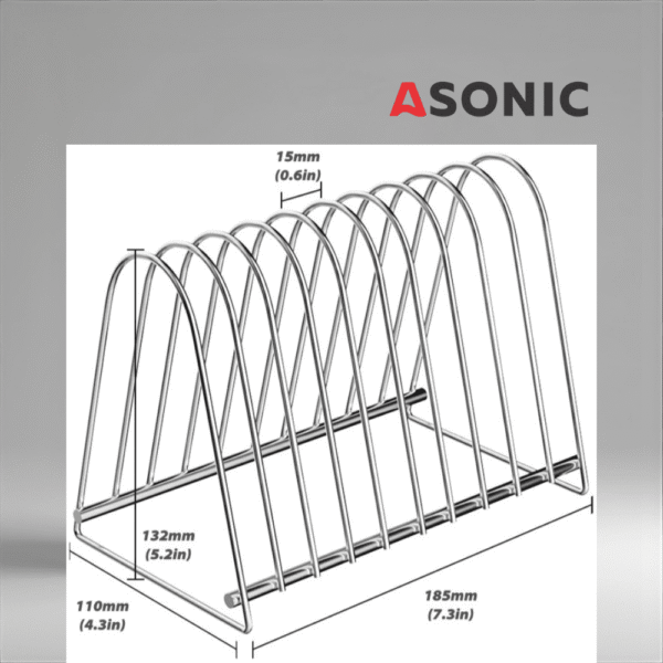 ASONIC rack per l'asciugatura dei dischi per 10 piatti in vinile, supporto resistente per i collezionisti per asciugare in modo sicuro i dischi puliti.