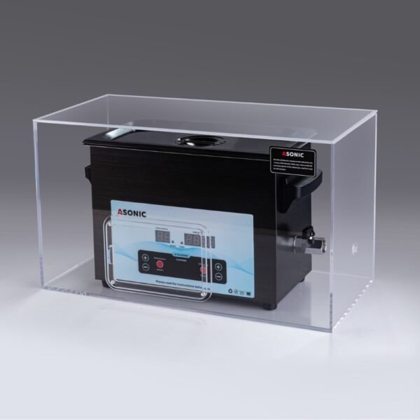 ASONIC 5L pulitore a ultrasuoni collocato all'interno di una scatola silenziosa che riduce al minimo il suono durante il funzionamento.