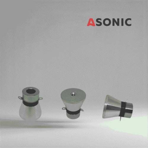 Trasduttore a ultrasuoni ASONIC 28kHz 60W, componente potente progettato per i pulitori a ultrasuoni industriali.