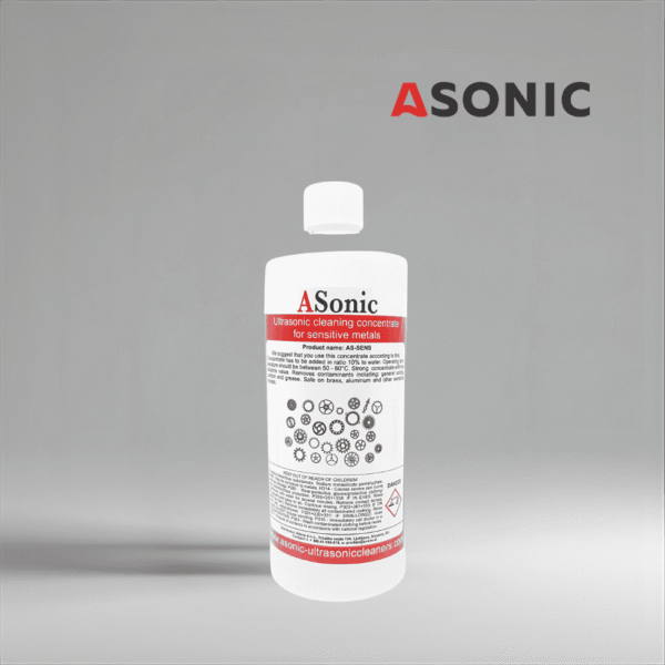 ASONIC AS-SENS-1 detergente sensibile agli ultrasuoni, soluzione da 1L per la pulizia sicura di strumenti, ottiche e dispositivi medici fragili.